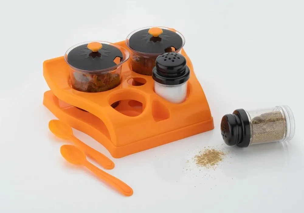 0078 Container set of 4 jar , 2 spoons and 1 tray