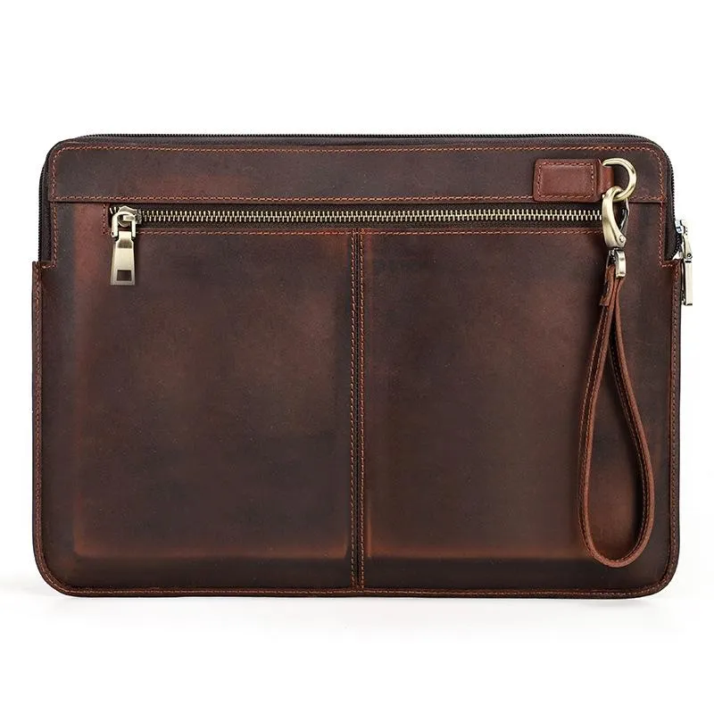 14.2 Inch Leather Laptop Sleeve for MacBook Pro | Black & Coffee