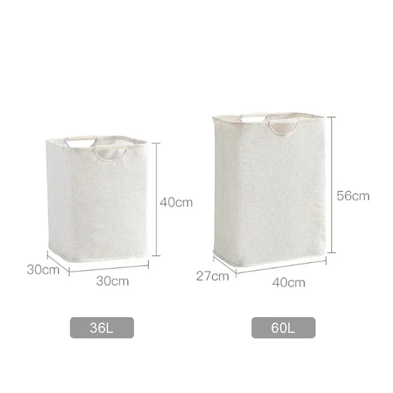 1PC Capacity Storage Laundry Basket | Portable Fabric Dirty Clothes Hamper | Waterproof Cotton Linen Household Organizer