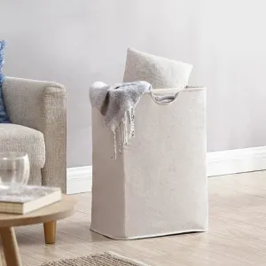 1PC Capacity Storage Laundry Basket | Portable Fabric Dirty Clothes Hamper | Waterproof Cotton Linen Household Organizer