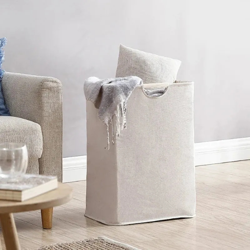 1PC Capacity Storage Laundry Basket | Portable Fabric Dirty Clothes Hamper | Waterproof Cotton Linen Household Organizer