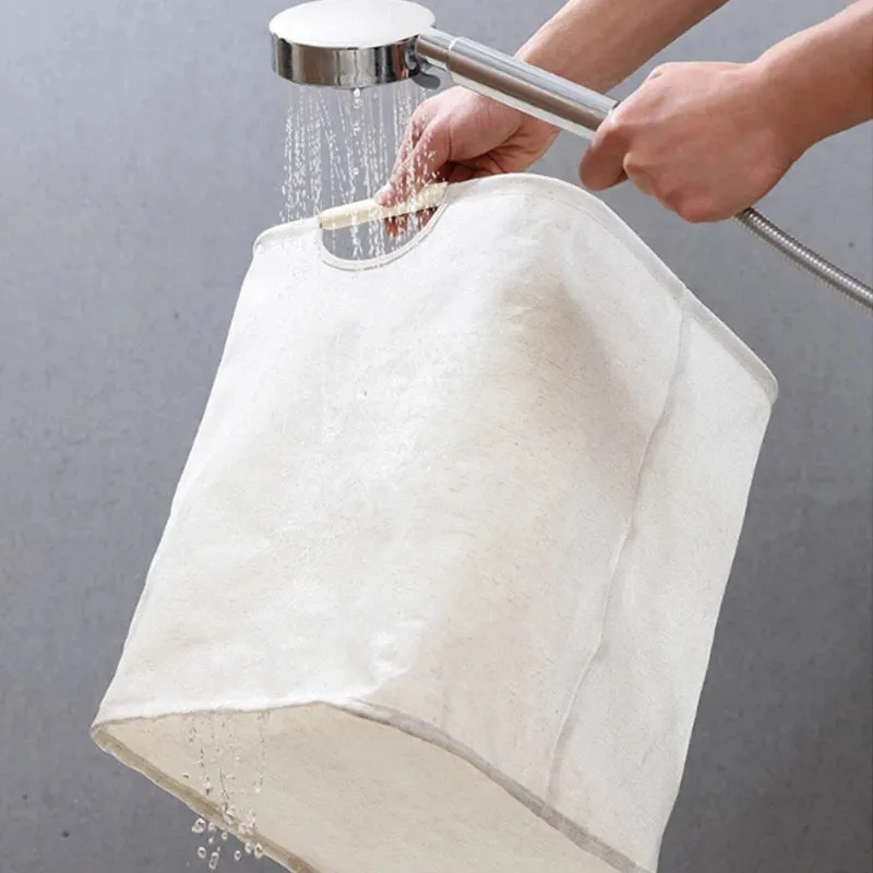 1PC Capacity Storage Laundry Basket | Portable Fabric Dirty Clothes Hamper | Waterproof Cotton Linen Household Organizer