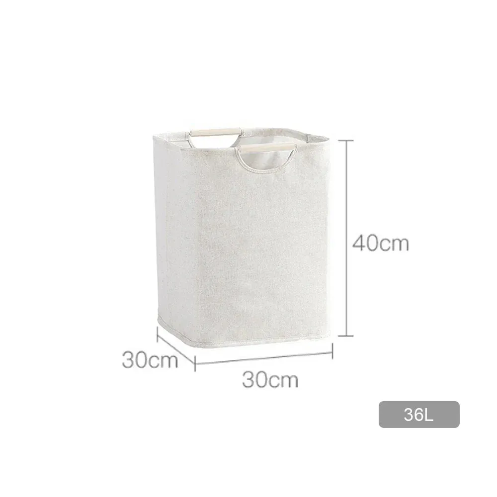1PC Capacity Storage Laundry Basket | Portable Fabric Dirty Clothes Hamper | Waterproof Cotton Linen Household Organizer