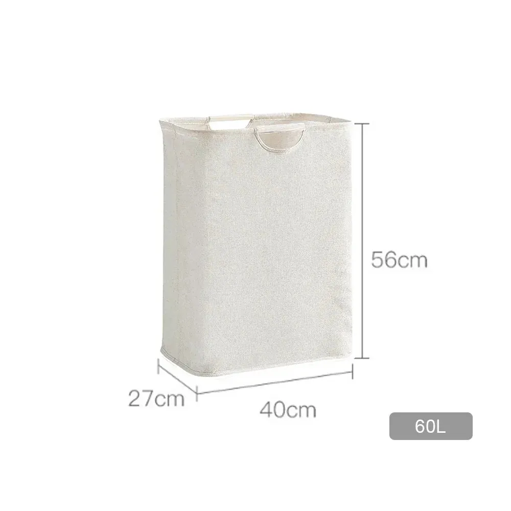 1PC Capacity Storage Laundry Basket | Portable Fabric Dirty Clothes Hamper | Waterproof Cotton Linen Household Organizer