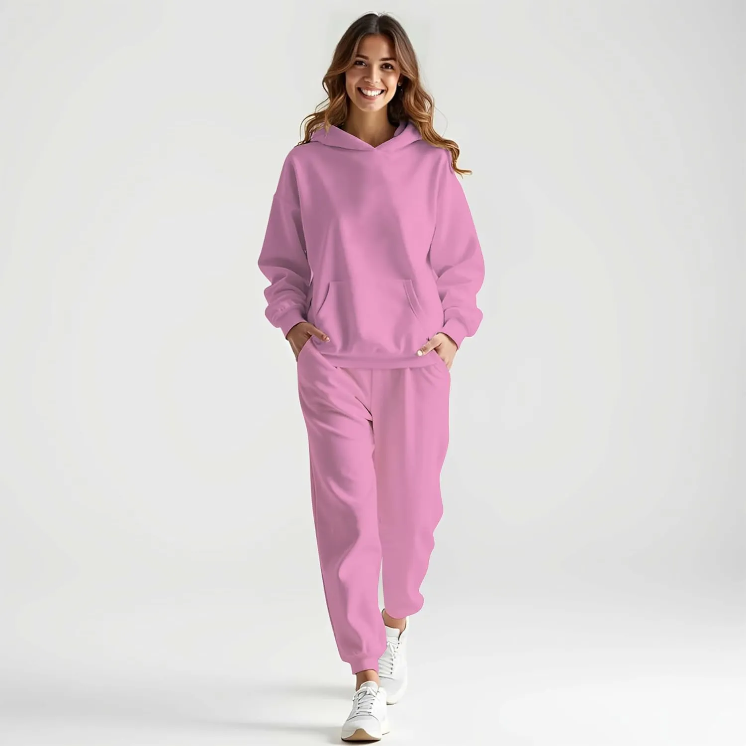 2 Piece Set Oversized With Pockets Hoodie Loose Fit Trendy Sweatsuit Baggy Fashion Sweatsuit Casual Y2k Set