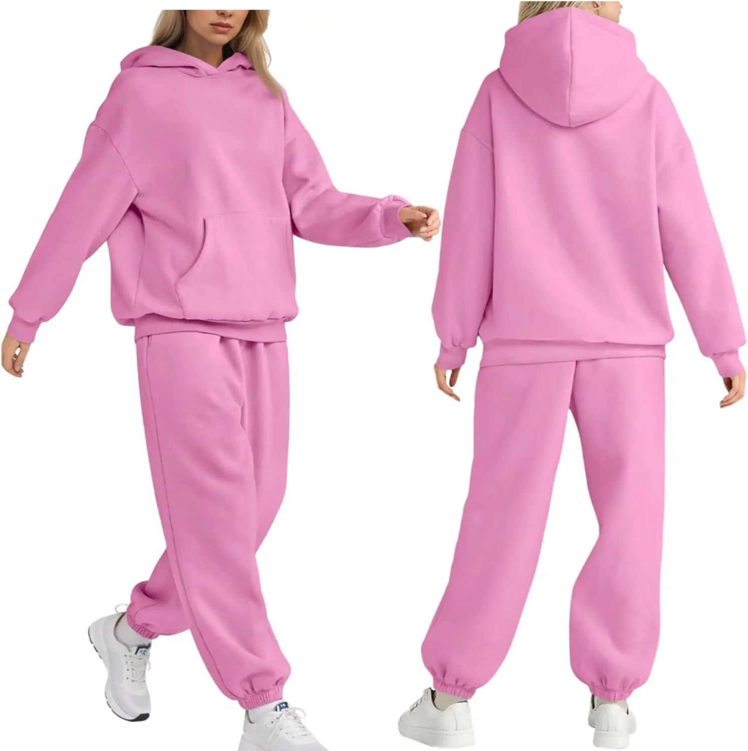 2 Piece Set Oversized With Pockets Hoodie Loose Fit Trendy Sweatsuit Baggy Fashion Sweatsuit Casual Y2k Set