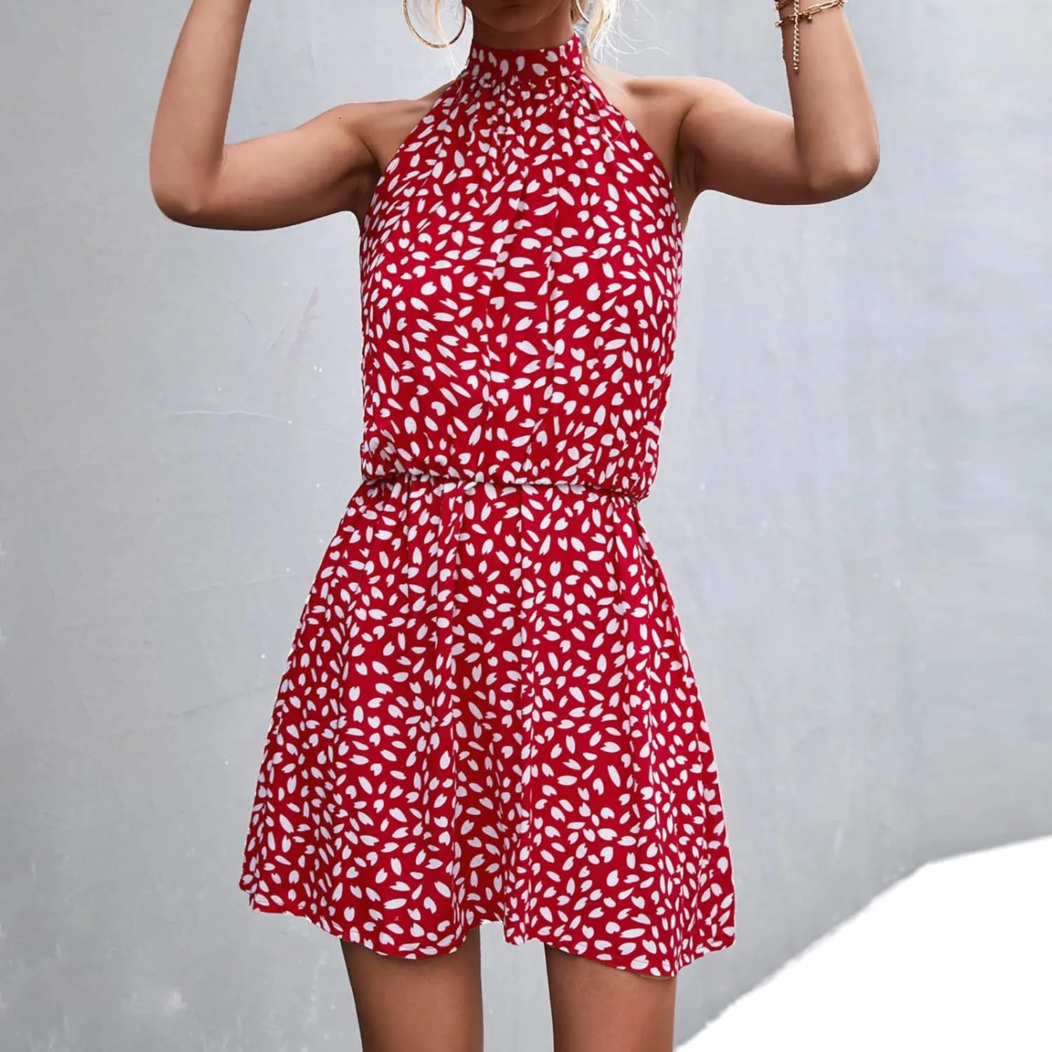 2023 Women Maxi Long Dress Tropical Print Halter Neck Backless Sundress Sleeveless Holiday Party Sexy Beach Dresses Vestidos