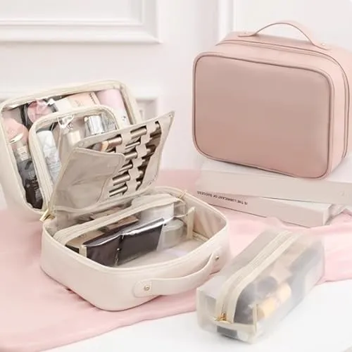 2024 New Consulbefor Bag - Toiletry Cosmetics Bag Consulbefor, Multi-Compartment Toiletry Cosmetics Bag - Consulbefor, Pu Leather Portable Storage Bag, PU Leather Large Capacity & Portable (A)