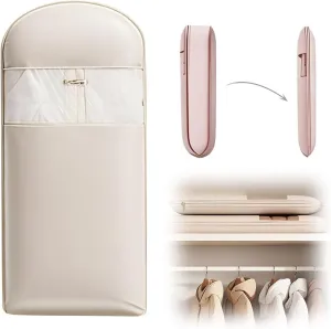 2025 Space Saving Hanging Garment Bag with Self Compression Zipper, Dust Cover Clothes Bags for Down Coat, Heavy Duty Closet Organizer Garment Bags for Closet Storage (Beige, Medium)