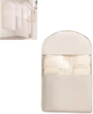 2025 Waterproof Hanging Garment Bag with Self-Compression Zipper  Space-Saving Closet Organizer for Travel, StorageDust-Proof & Moisture-Resistant Cover for Coats, Suits & Down Jackets (Beige, S)