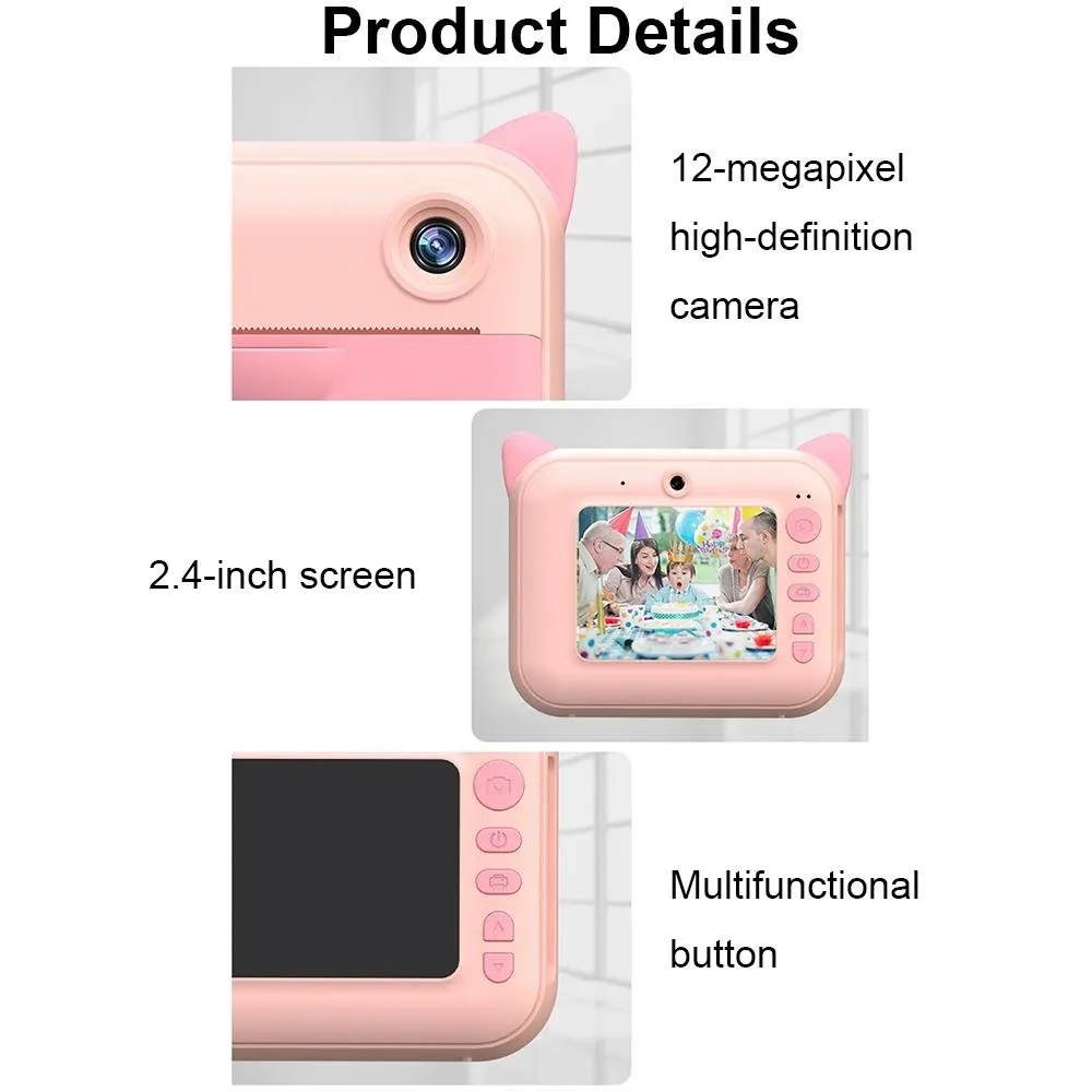 2.4" HD Screen Kids Thermal Printing Camera | No Memory Card | Blue