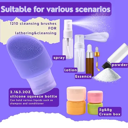 32Pcs Travel Toiletry Containers Kit Proof Shampoo and Conditioner Leak Proof Shampoo and Conditioner Travel Size Containers Travel Bottles Small Liquid 3oz Travel Spray Bottle TSA Approved