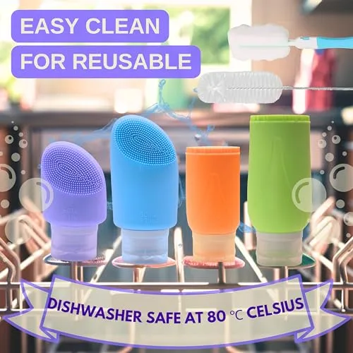 32Pcs Travel Toiletry Containers Kit Proof Shampoo and Conditioner Leak Proof Shampoo and Conditioner Travel Size Containers Travel Bottles Small Liquid 3oz Travel Spray Bottle TSA Approved