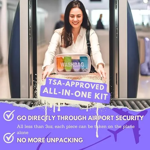 32Pcs Travel Toiletry Containers Kit Proof Shampoo and Conditioner Leak Proof Shampoo and Conditioner Travel Size Containers Travel Bottles Small Liquid 3oz Travel Spray Bottle TSA Approved