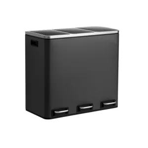 3x18L Kitchen Recycling Bins | Black
