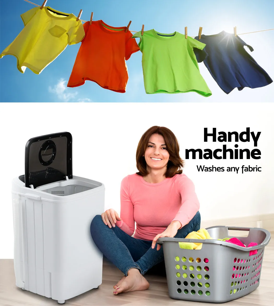 4.6KG Mini Outdoor Portable Washing Machine Top Loader Spin Camp Caravan Laundry