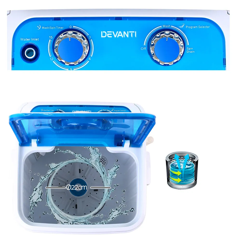 4.6KG Portable Washing Machine with Spin Dryer - Devanti