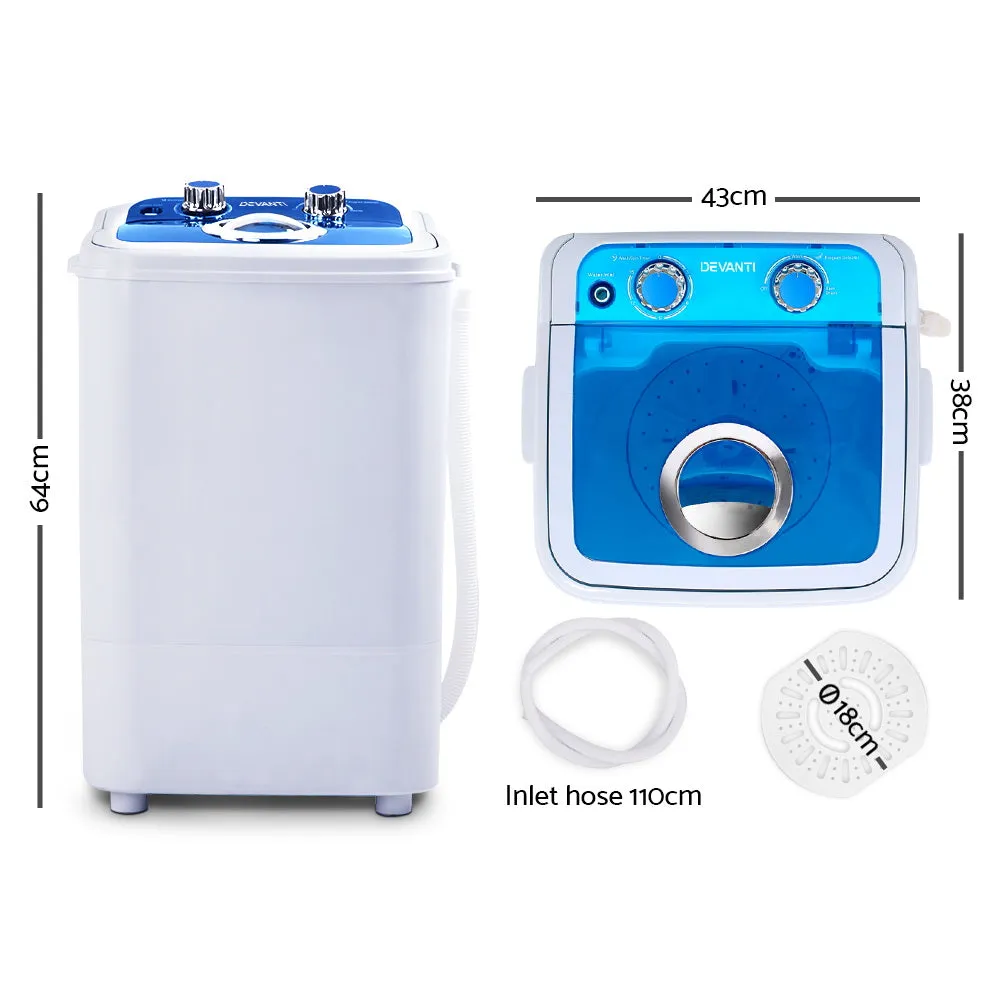 4.6KG Portable Washing Machine with Spin Dryer - Devanti
