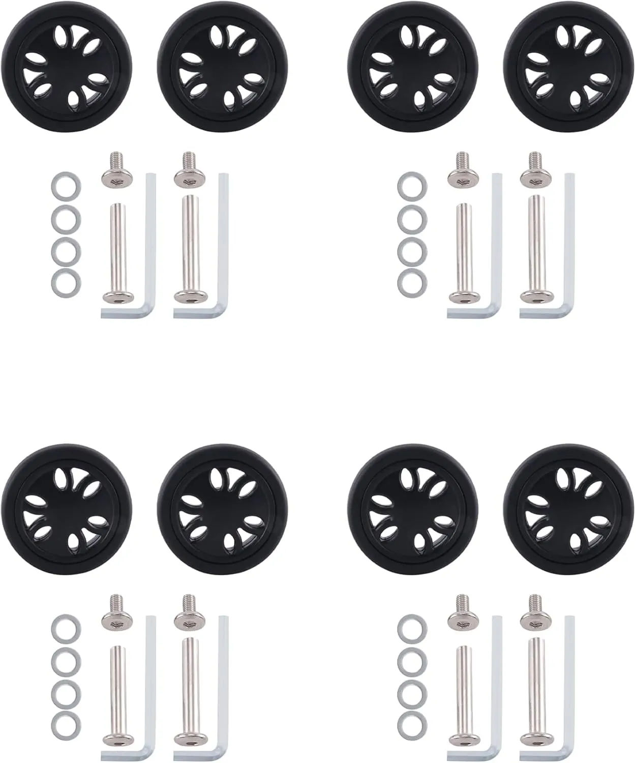 4set 50mm X15Mm Luggage Wheels Replacement Wear PU Caster Suitcase Replacement Wheels