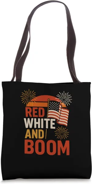 4th of July Red White and Boom Patriotic Women's USA Tote Bag