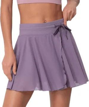 ABOCIW Womens Tennis Skirt with Shorts High Waist Mesh Layered Tulle Flowy Workout Athletic Skorts Skirt