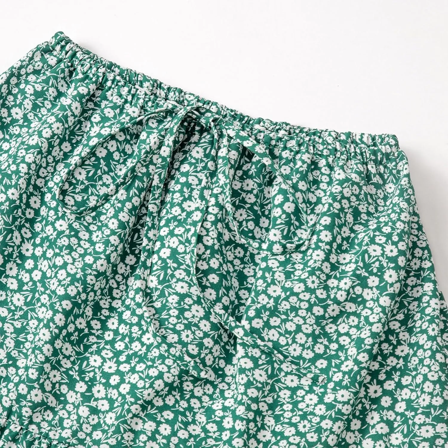 ADHOWBEW Midi Skirts for Women Summer Elastic Waist High Waist Casual Sexy Flowy Beach Bohemian Skirts