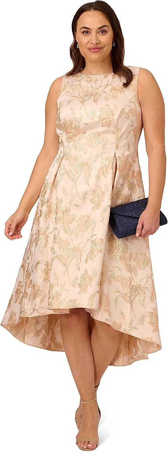 Adrianna Papell Women's Pearl Metallic Jacquard Dress
