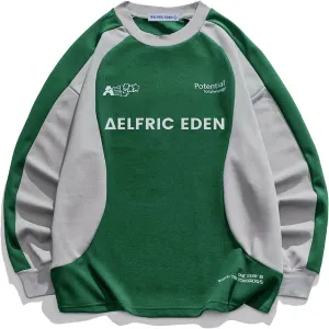 Aelfric Eden Oversized Graphic Sweatshirt for Women Contrast Color Crewneck Long Sleeve Tops Casual Pullover