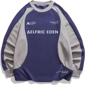 Aelfric Eden Oversized Graphic Sweatshirt for Women Contrast Color Crewneck Long Sleeve Tops Casual Pullover