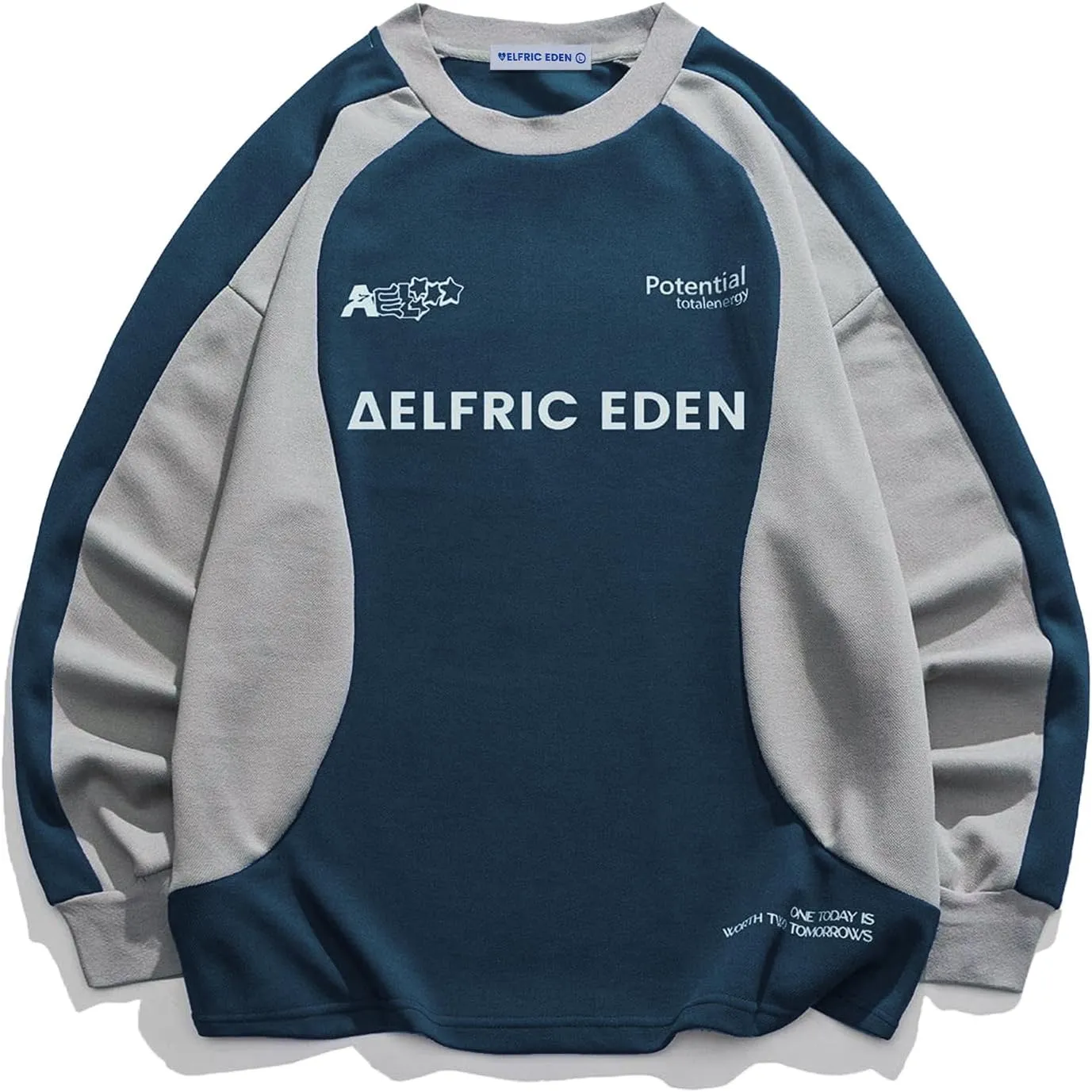 Aelfric Eden Oversized Graphic Sweatshirt for Women Contrast Color Crewneck Long Sleeve Tops Casual Pullover