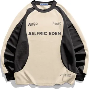 Aelfric Eden Oversized Graphic Sweatshirt for Women Contrast Color Crewneck Long Sleeve Tops Casual Pullover