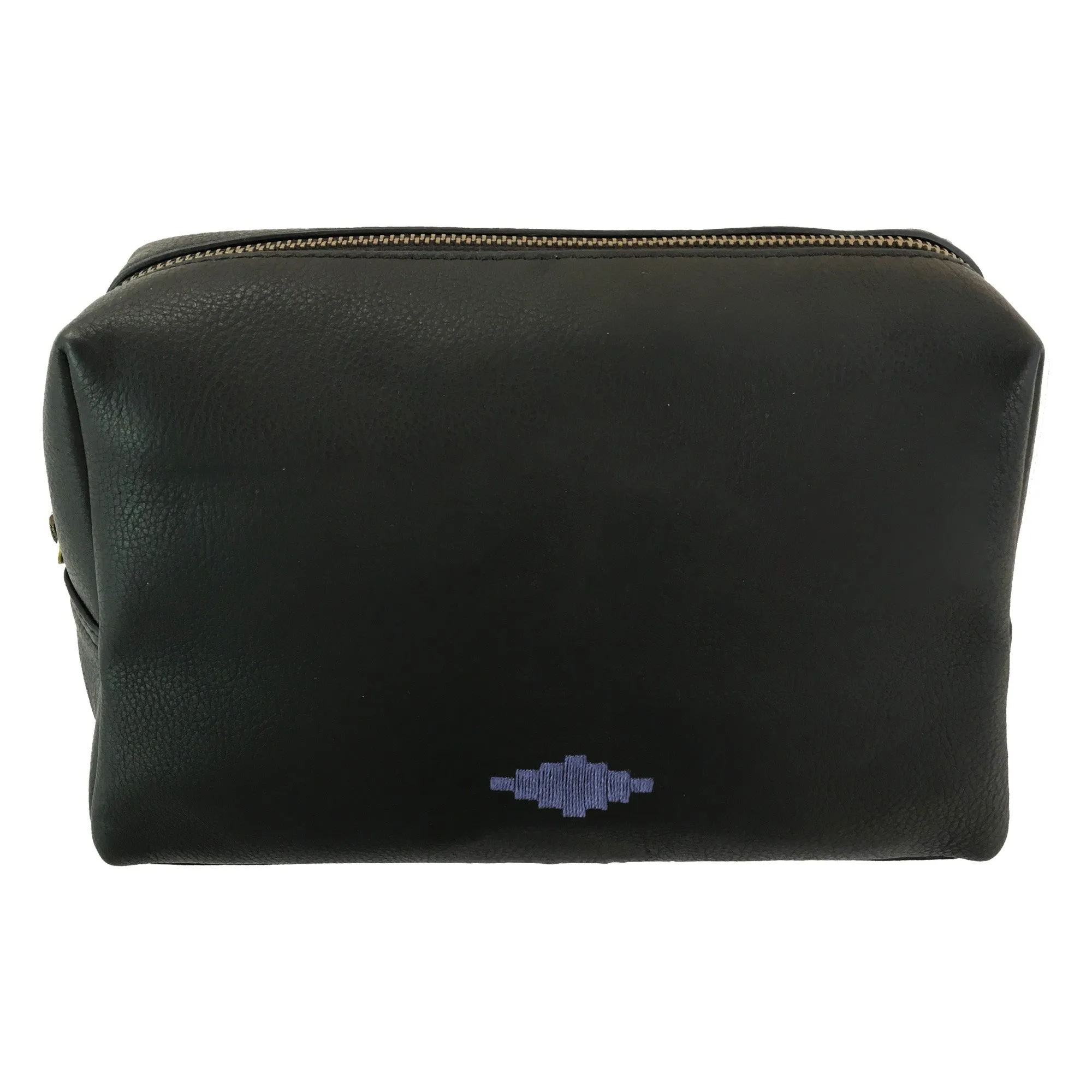 'Afeite' Washbag - Black Leather