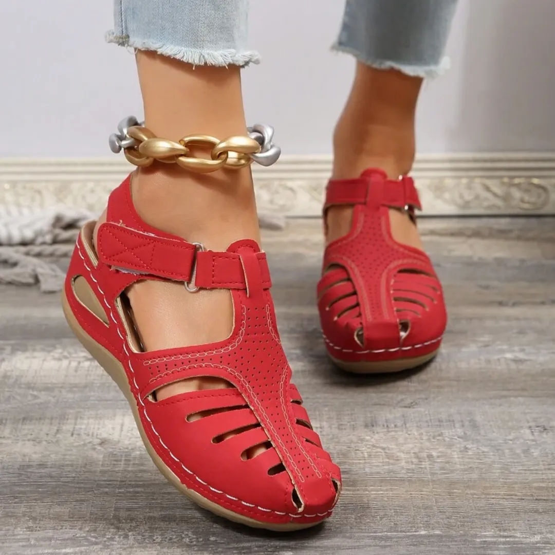 Airfleek Arch Support Wide Toe Box Closed Toe Sandals