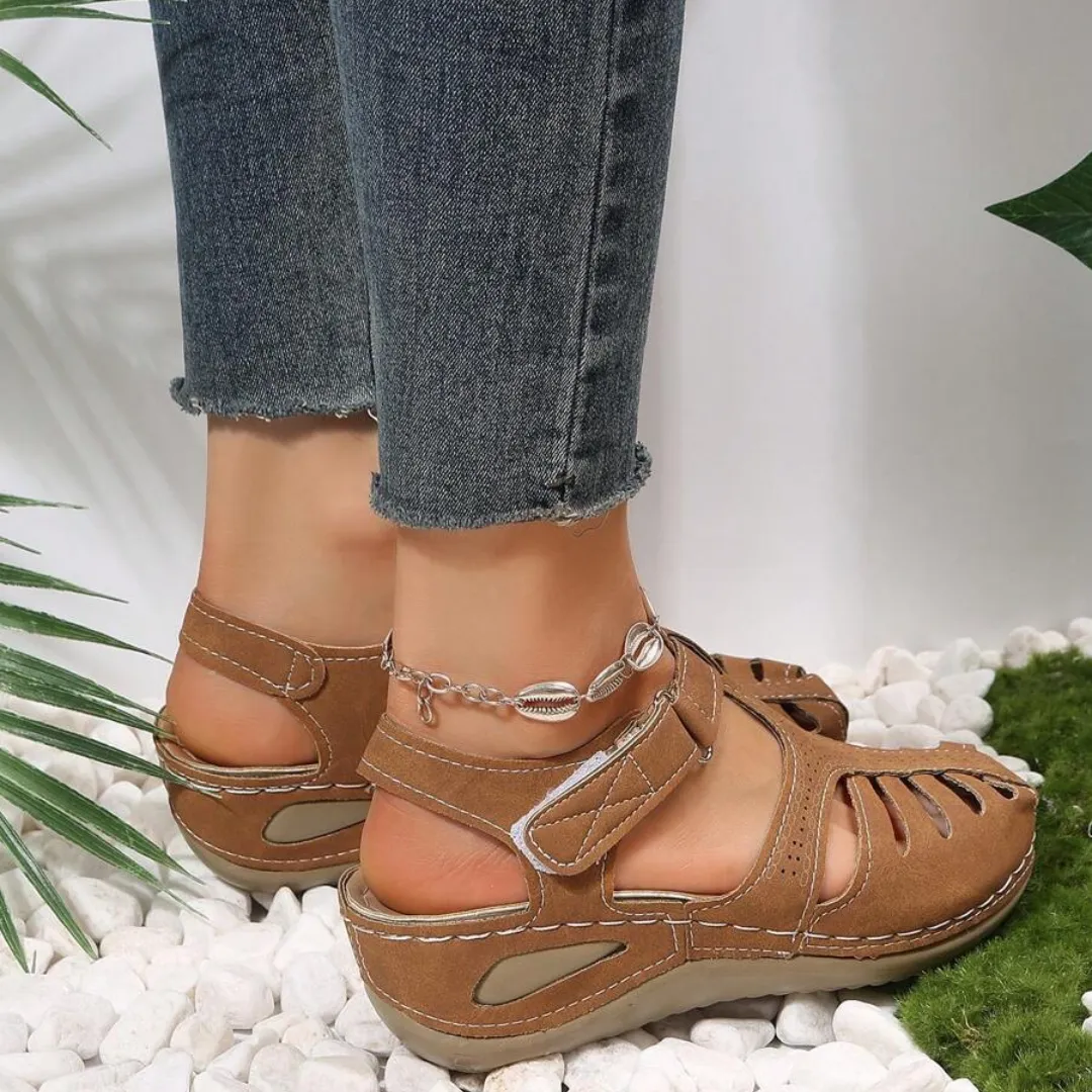 Airfleek Arch Support Wide Toe Box Closed Toe Sandals