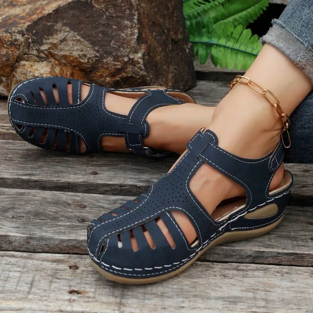 Airfleek Arch Support Wide Toe Box Closed Toe Sandals