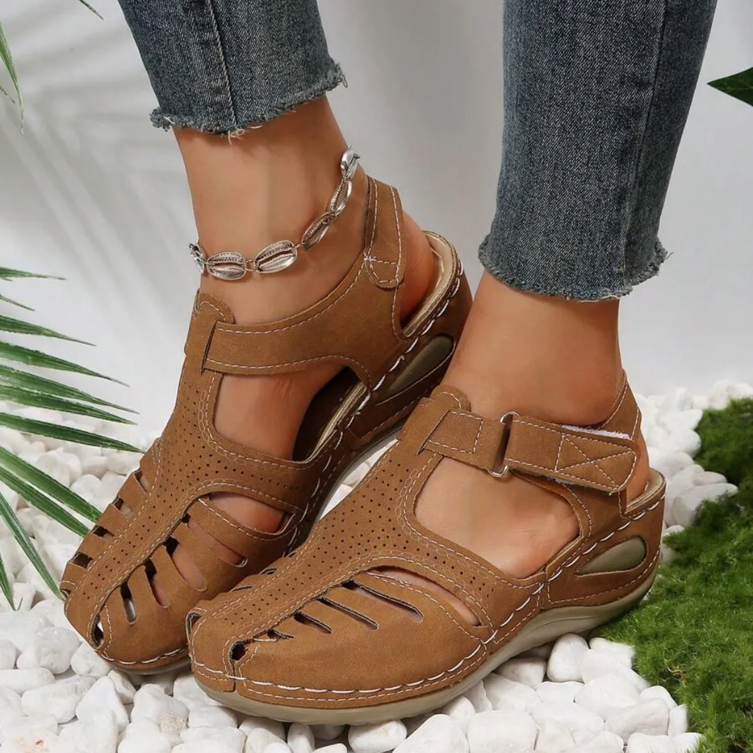 Airfleek Arch Support Wide Toe Box Closed Toe Sandals