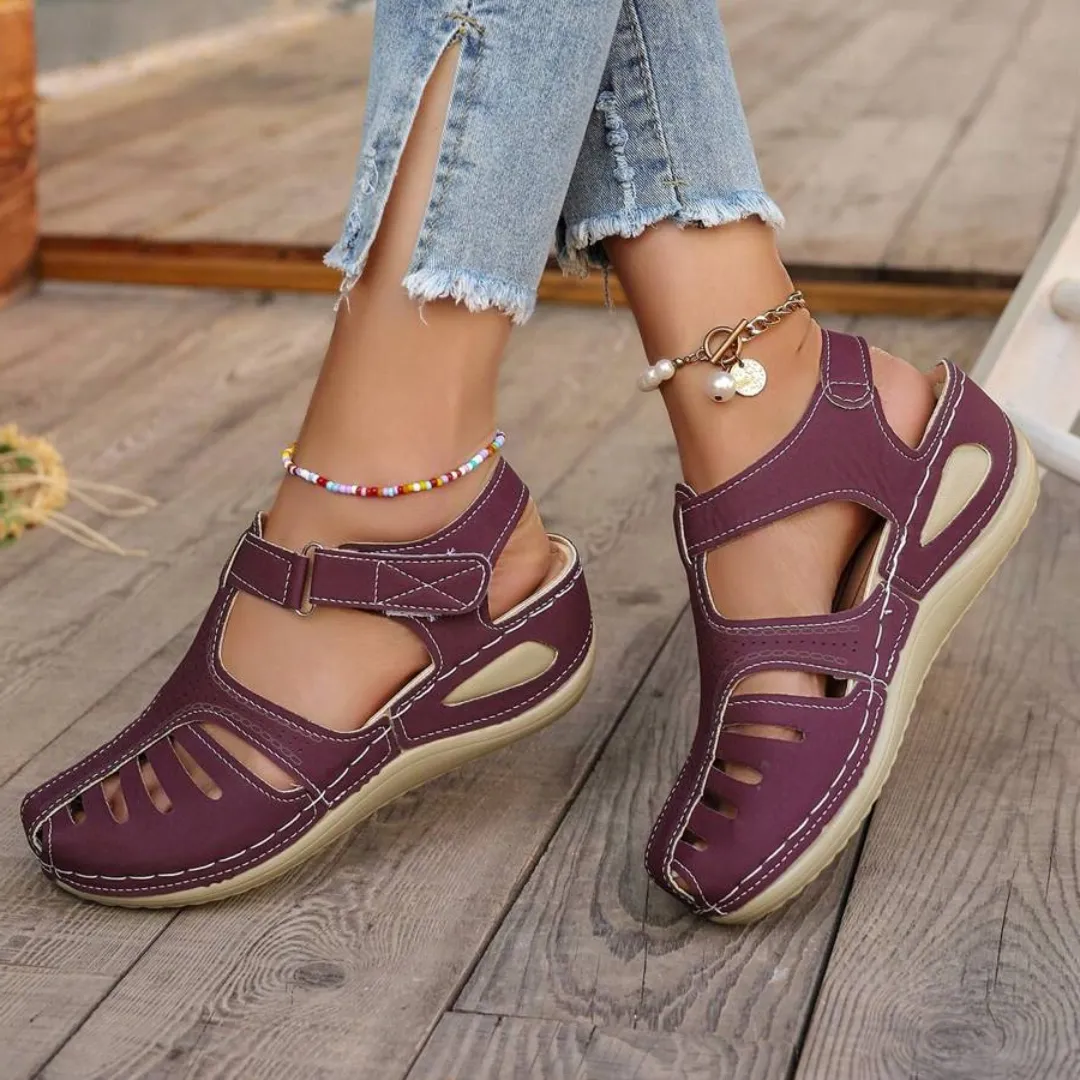 Airfleek Arch Support Wide Toe Box Closed Toe Sandals