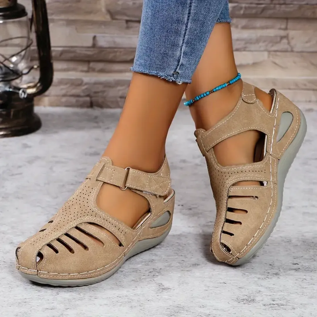 Airfleek Arch Support Wide Toe Box Closed Toe Sandals