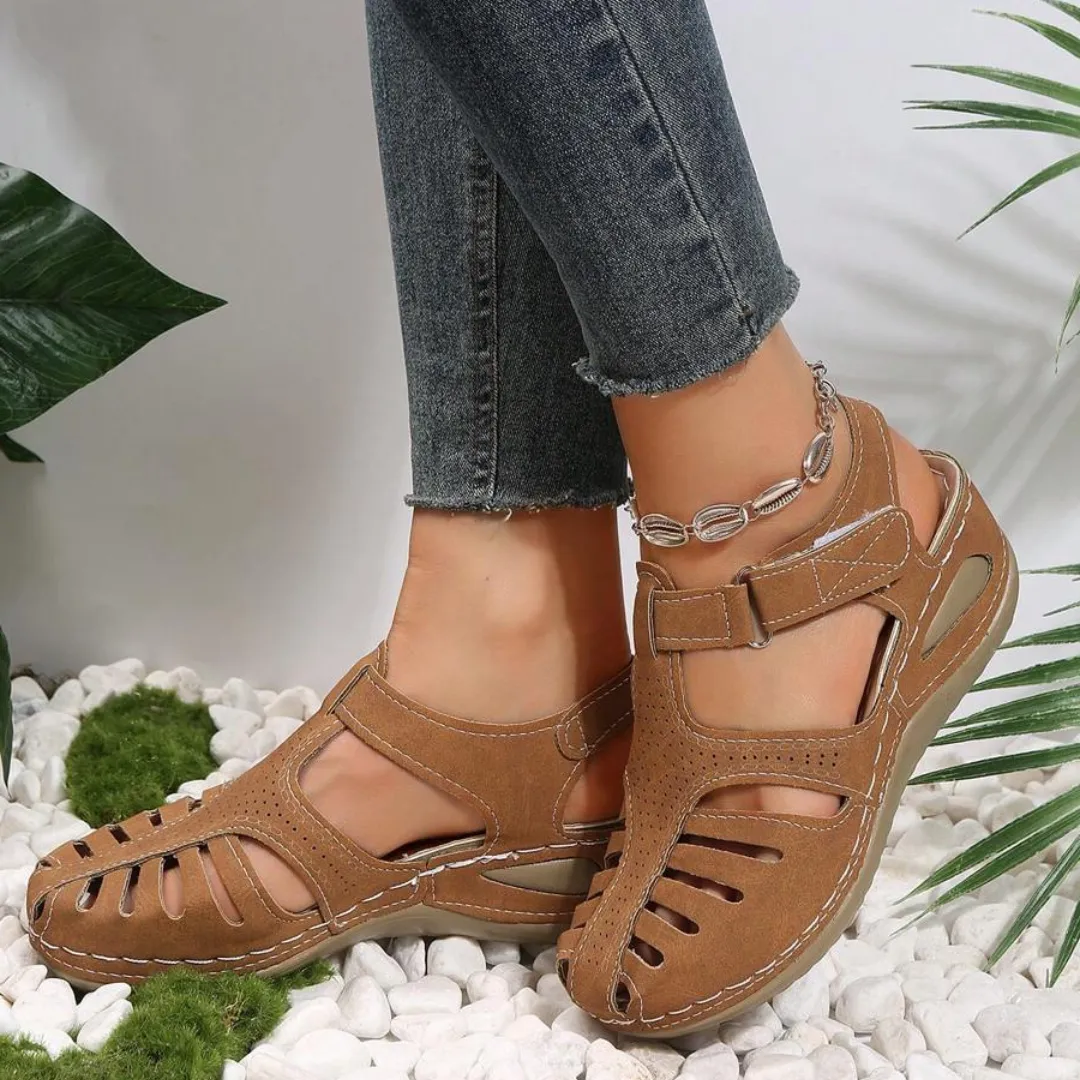 Airfleek Arch Support Wide Toe Box Closed Toe Sandals