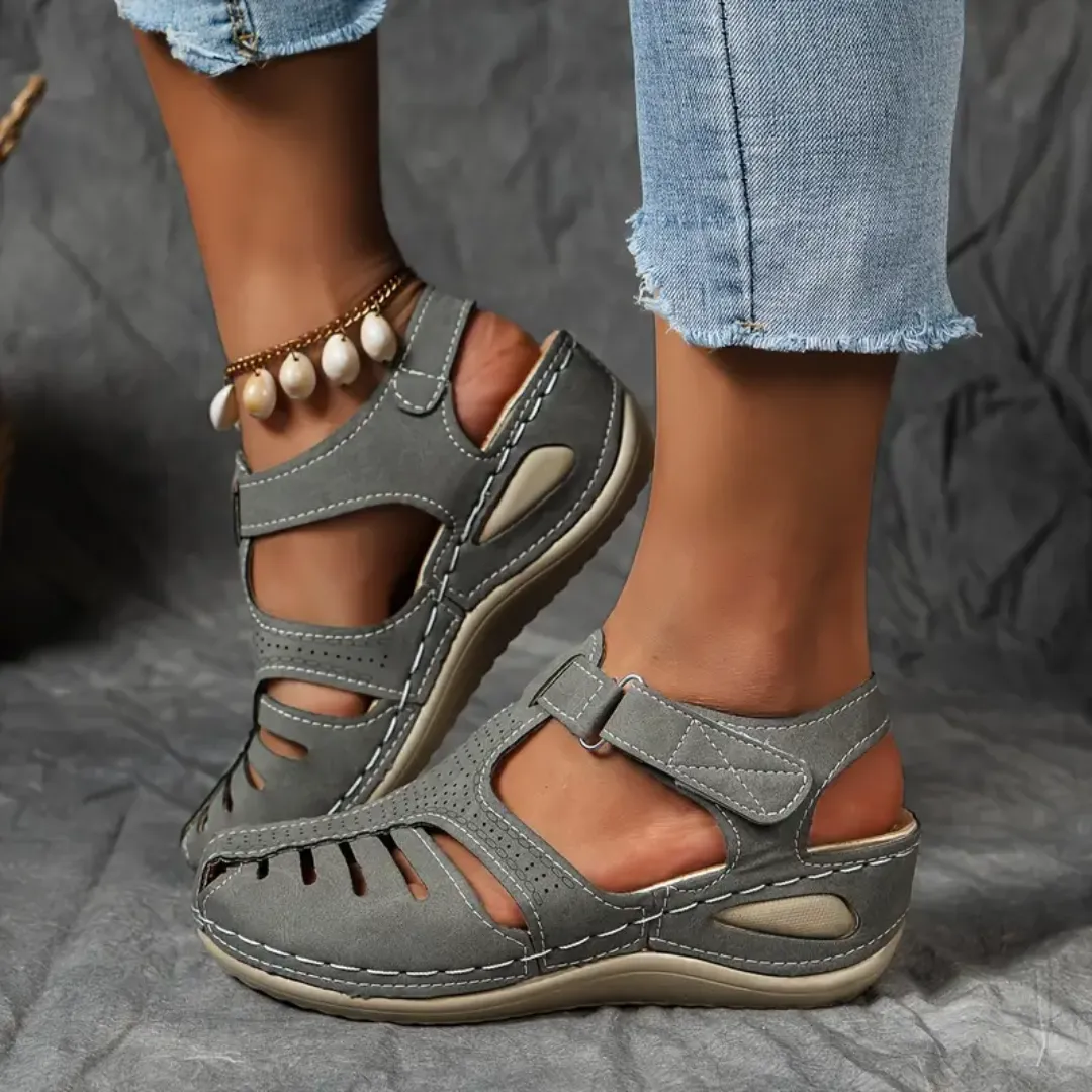 Airfleek Arch Support Wide Toe Box Closed Toe Sandals