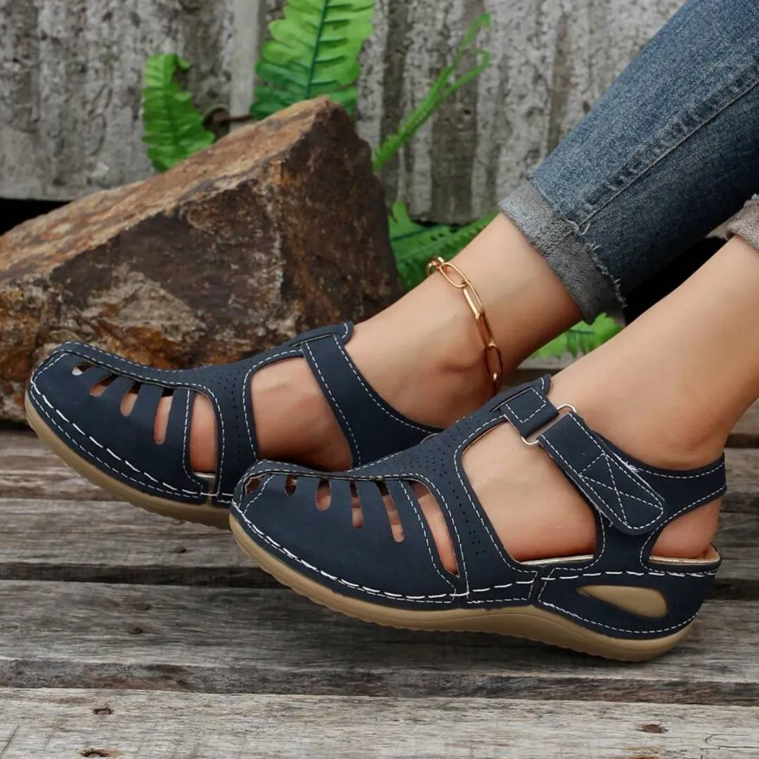 Airfleek Arch Support Wide Toe Box Closed Toe Sandals