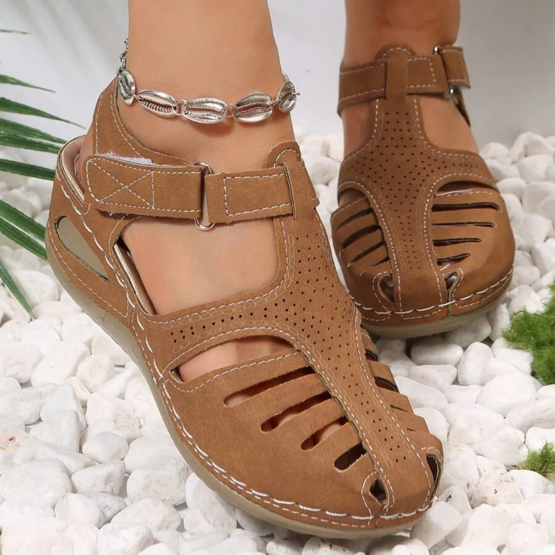 Airfleek Arch Support Wide Toe Box Closed Toe Sandals