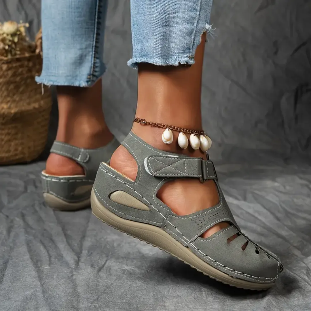 Airfleek Arch Support Wide Toe Box Closed Toe Sandals