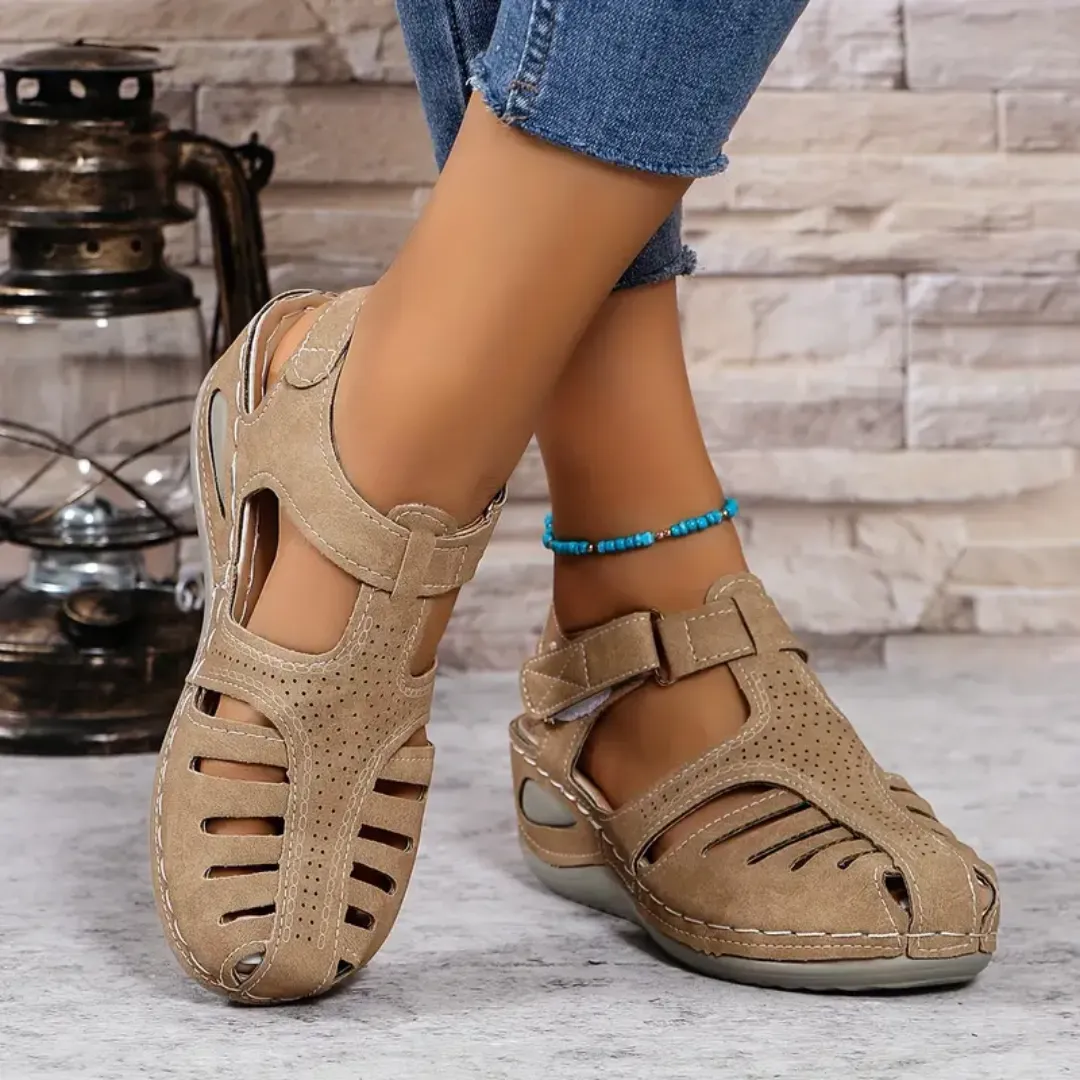 Airfleek Arch Support Wide Toe Box Closed Toe Sandals