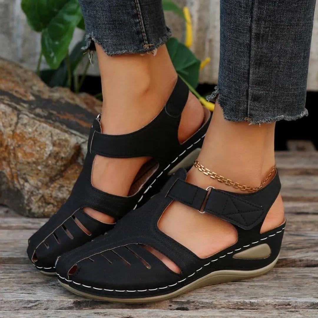 Airfleek Arch Support Wide Toe Box Closed Toe Sandals