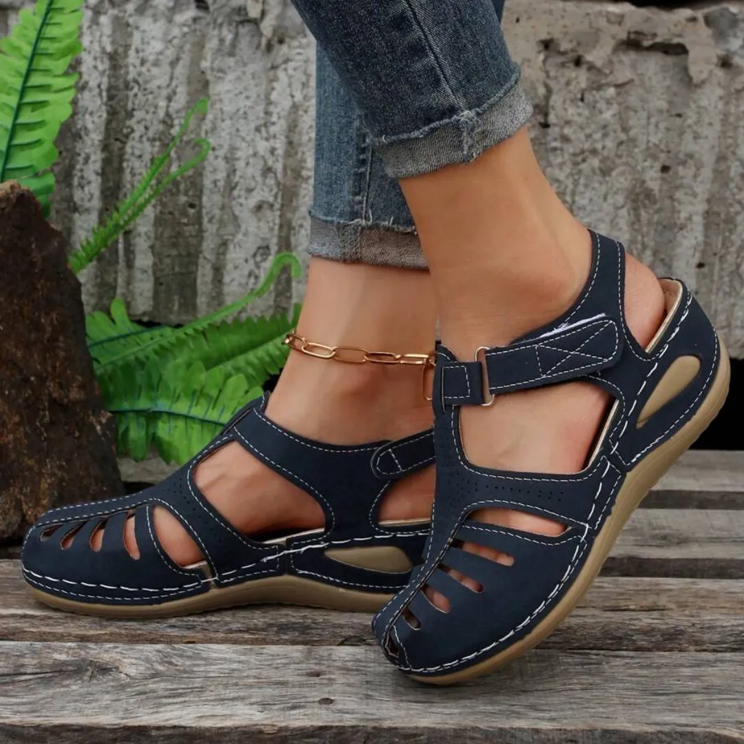 Airfleek Arch Support Wide Toe Box Closed Toe Sandals