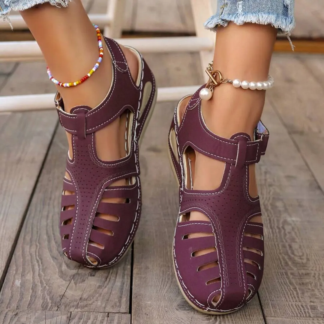 Airfleek Arch Support Wide Toe Box Closed Toe Sandals