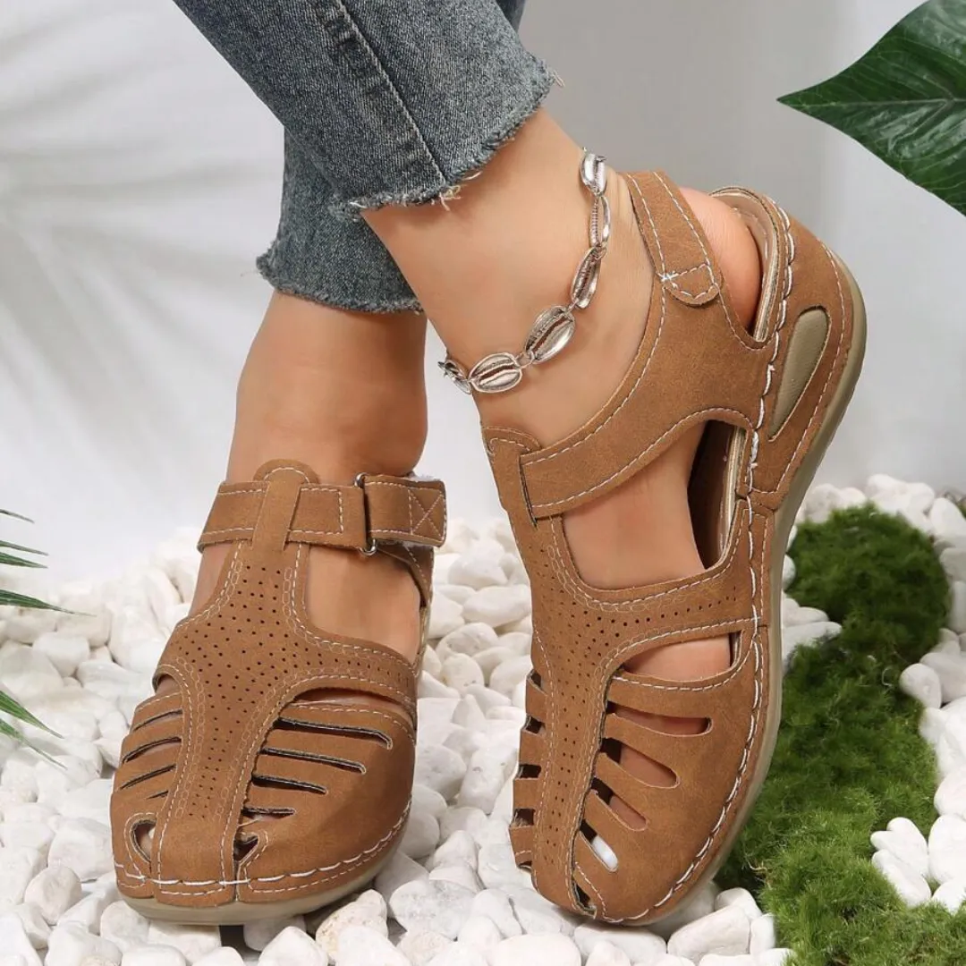Airfleek Arch Support Wide Toe Box Closed Toe Sandals