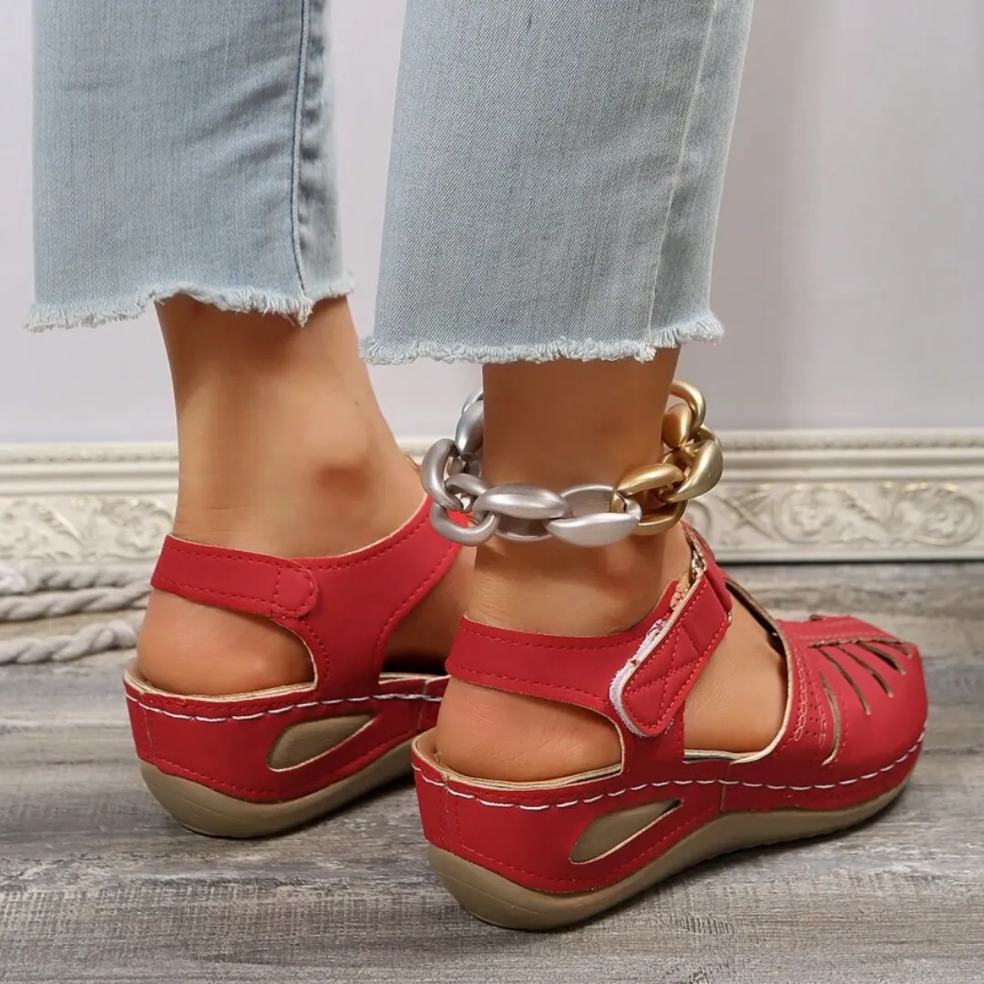 Airfleek Arch Support Wide Toe Box Closed Toe Sandals