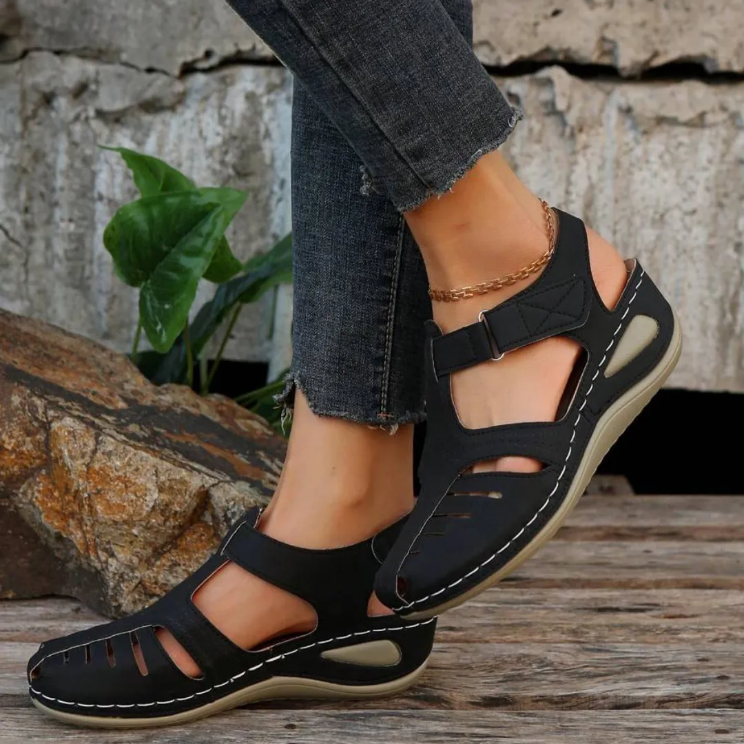 Airfleek Arch Support Wide Toe Box Closed Toe Sandals
